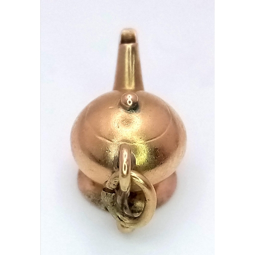 578 - A 9K YELLOW GOLD TEAPOT CHARM. TOTAL WEIGHT 1G