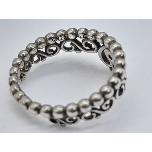 1184 - 2X SILVER FANCY RINGS, TOTAL WEIGHT 6.9G, SIZE L