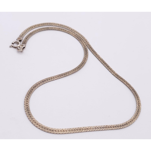 1006 - 2X vintage 925 silver snake link bracelet and necklace. Total weight 11.3G. Total length 17cm and 38... 