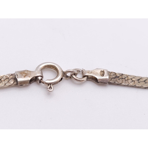 1006 - 2X vintage 925 silver snake link bracelet and necklace. Total weight 11.3G. Total length 17cm and 38... 