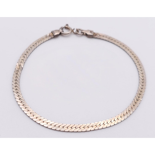 1006 - 2X vintage 925 silver snake link bracelet and necklace. Total weight 11.3G. Total length 17cm and 38... 