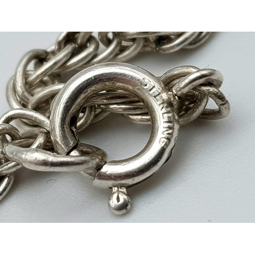 1344 - A sterling silver wheat necklace. Total weight 11.65G. Total length 54cm.