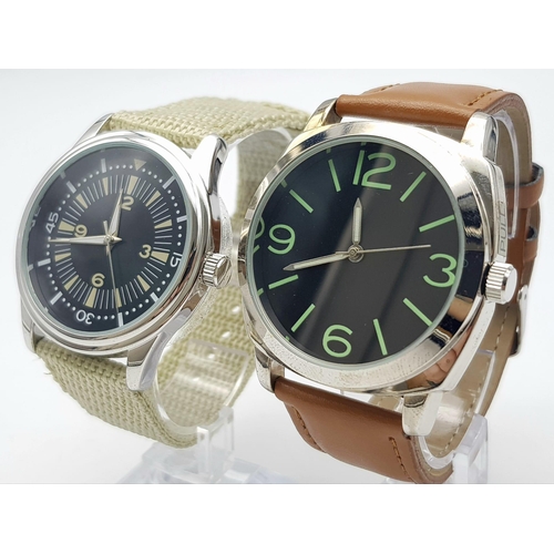 1448 - Two Unworn Military Homage Divers Watches Comprising; 1) An Italian (Panerai Style) Divers Watch 47m... 