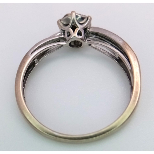 1636 - A 9K White Gold Diamond Cluster Ring. Size P. 2.45g total weight.