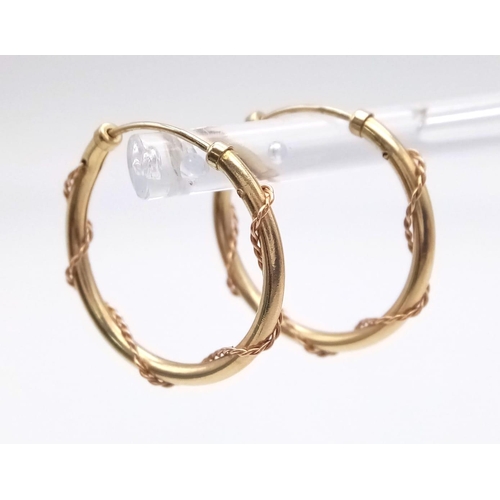 1792 - A Pair of 9K Gold Filled Life-Saver Hoop Earrings.