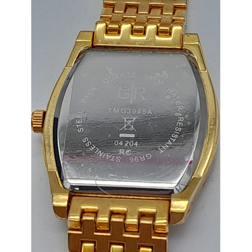 1348 - A Gold Tone, Stone Set Bezel, Quartz Watch by Gianni Ricci. (39mm Including Crown), Full Working Ord... 