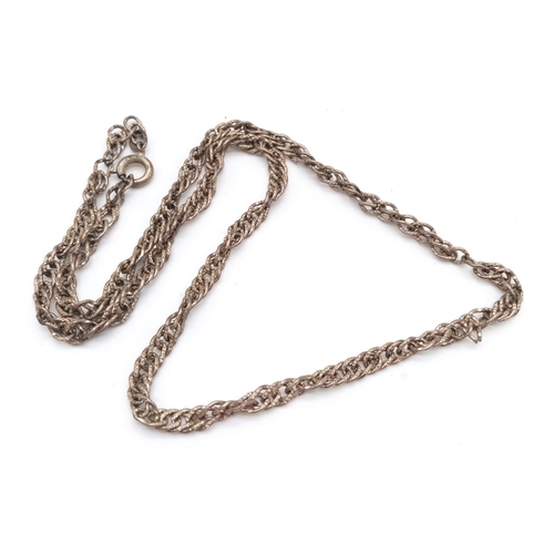 1587 - A 36cms SILVER  TWIST NECK CHAIN .  5.8gms