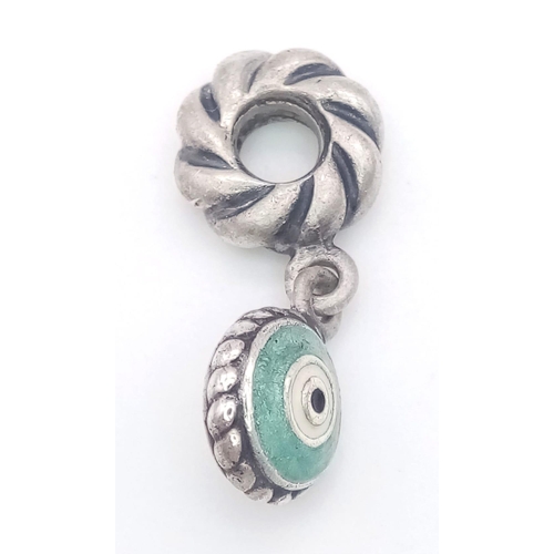 1302 - A PANDORA STERLING SILVER EVIL EYE DROP CHARM 4.1G

ref: SC 3147