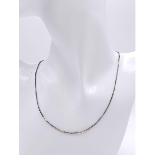 1594 - A 38cms SILVER BOX CHAIN .    2.7gms