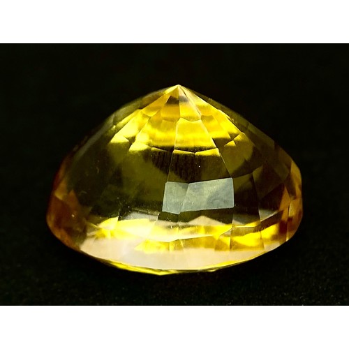 1276 - A Beautiful 15ct Oval Citrine. No marks or Inclusions. No certificate so A/F.