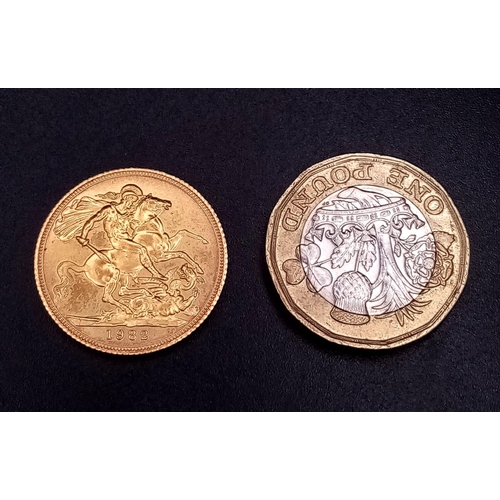 1 - A 1982 Queen Elizabeth II 22K Gold Full Sovereign. 8g