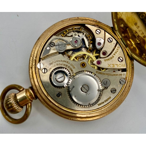 103 - A Very Collectible Antique Rolex Gold Plated Extra Prima Pocket watch. 17 jewels. Signed extra prima... 