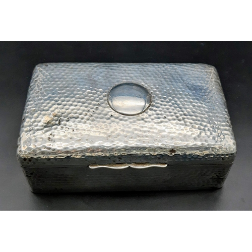 117 - A Wonderful Antique Sterling Silver Cigarette, Cheroot Case. Dimpled silver exterior with a good con... 