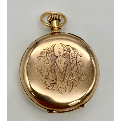 131 - An Antique (1891) 10K Gold Cased Waltham Small Pocket Watch. Rare - only 1 of 5600 made. 13 jewels. ... 