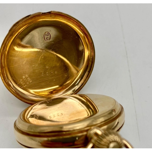 131 - An Antique (1891) 10K Gold Cased Waltham Small Pocket Watch. Rare - only 1 of 5600 made. 13 jewels. ... 