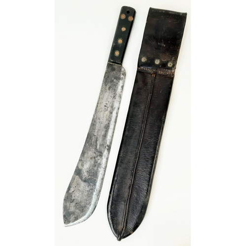 287 - A WWII British Forces Machete and Scabbard in very good condition throughout, marked JJB 1943. Lengt... 