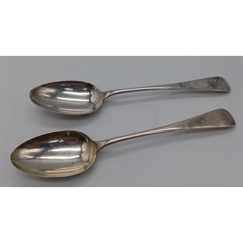 303 - Two Large Sterling Silver Victorian Serving Spoons. Hallmarks for London 1879. Makers mark of Thomas... 