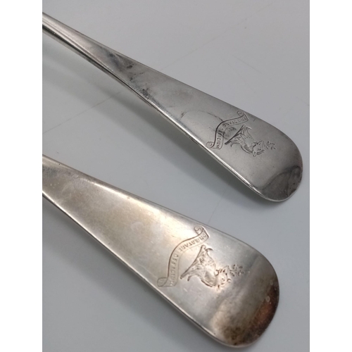 303 - Two Large Sterling Silver Victorian Serving Spoons. Hallmarks for London 1879. Makers mark of Thomas... 