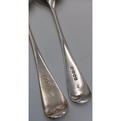 303 - Two Large Sterling Silver Victorian Serving Spoons. Hallmarks for London 1879. Makers mark of Thomas... 