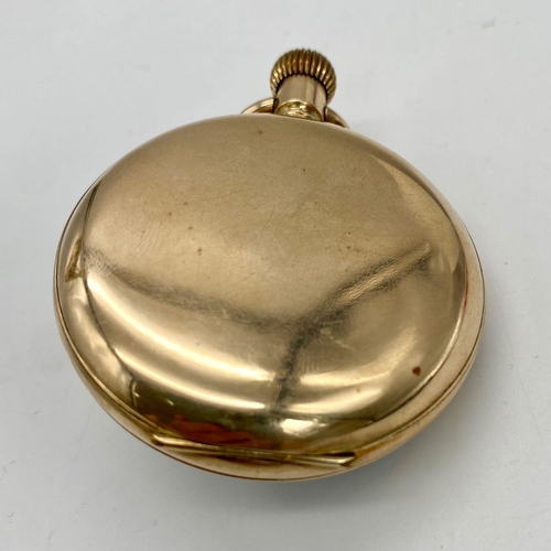 827 - An Vintage Buren Grand Prix Gold Plated Pocket Watch. 17 jewels. White dial with second sub dial. In... 