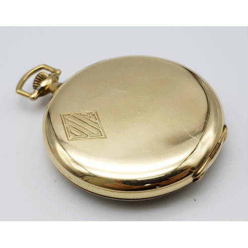 842 - An Antique (1914) Gold Plated Howard Pocket Watch. 17 jewels. Movement - 1274112. White dial with se... 