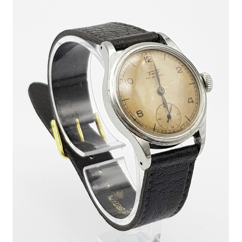 876 - A Vintage Tissot Non-Magnetic Mechanical Gents Watch Black leather strap. Stainless steel case - 30m... 