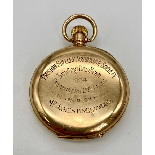 96 - An Antique (1918) Waltham Equity Gold Plated Pocket Watch. 7 jewels. 22402132 movement. White dial w... 