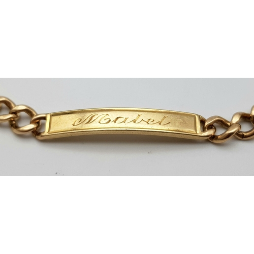 31 - A 14K Yellow Gold Identity Link Bracelet. If your name is Mabel and you're asmatic - it's your lucky... 