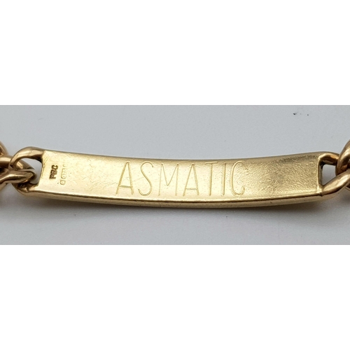 31 - A 14K Yellow Gold Identity Link Bracelet. If your name is Mabel and you're asmatic - it's your lucky... 