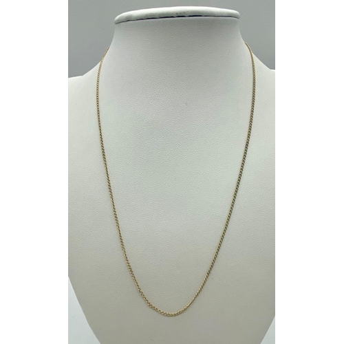 393 - A 9K Yellow Gold Disappearing Necklace. 45cm length. 1.3g.