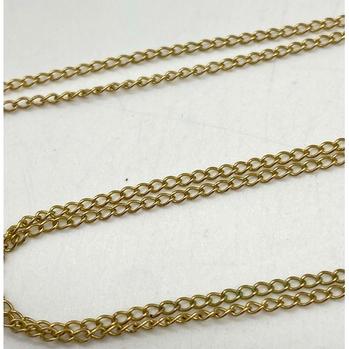 393 - A 9K Yellow Gold Disappearing Necklace. 45cm length. 1.3g.