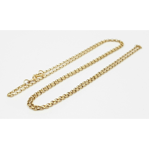 695 - A Vintage 9K Yellow Gold Delicate Necklace. 60cm. 2.9g weight.