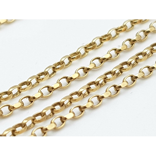 695 - A Vintage 9K Yellow Gold Delicate Necklace. 60cm. 2.9g weight.