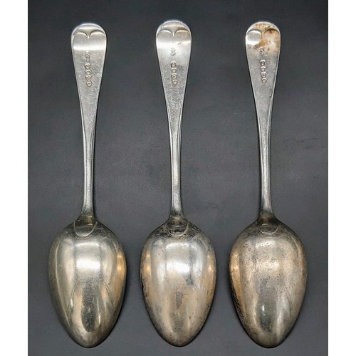 1237 - A collection of 3 antique sterling silver spoons. Full hallmarks London, 1879. Total weight 138.1G. ... 