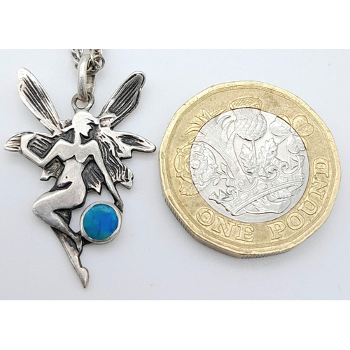 1265 - A vintage 925 silver tinker pendant on silver chain. Total weight 6.6G. Total length 53cm.