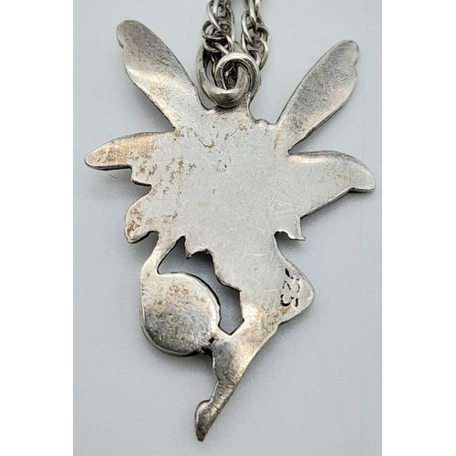 1265 - A vintage 925 silver tinker pendant on silver chain. Total weight 6.6G. Total length 53cm.