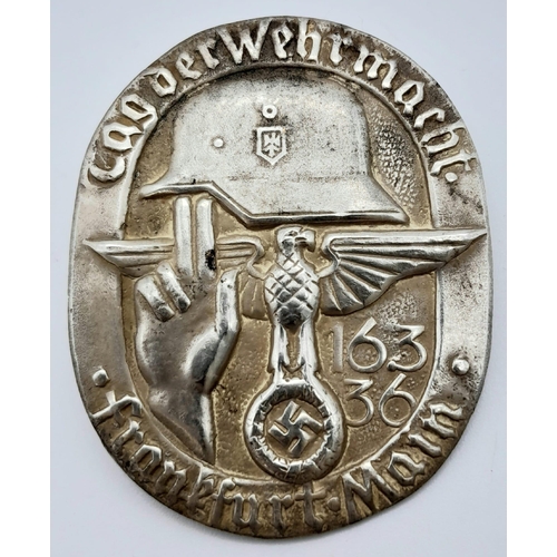 989 - 3rd Reich Tag Der Wehrmacht (Military Day) Frankfurt 1936 Tinnie Badge