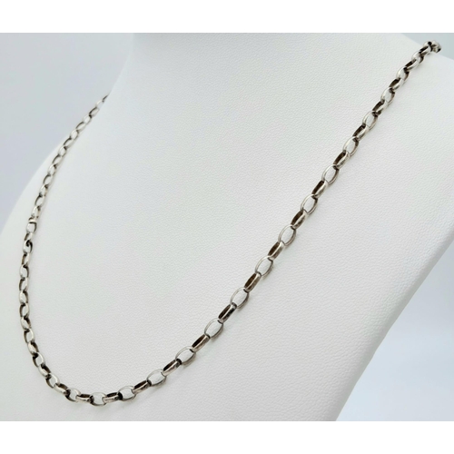 1343 - A vintage 925 silver belcher link necklace. Total weight 6.4G. Total length 50cm.