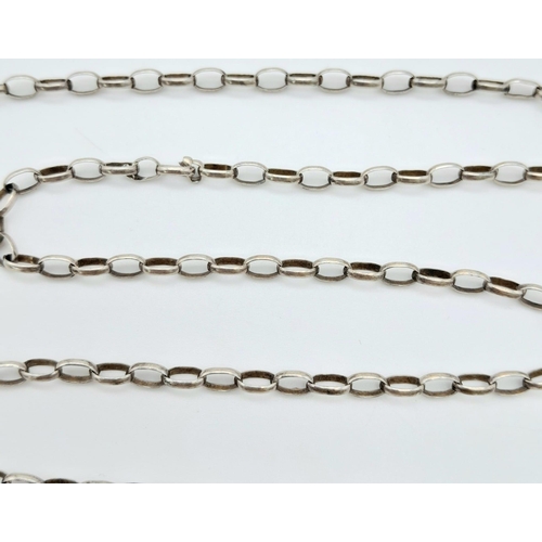 1343 - A vintage 925 silver belcher link necklace. Total weight 6.4G. Total length 50cm.