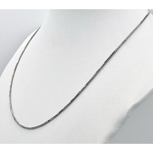 86 - A 14K White Gold Disappearing Necklace. 40cm length. 3.35g weight.