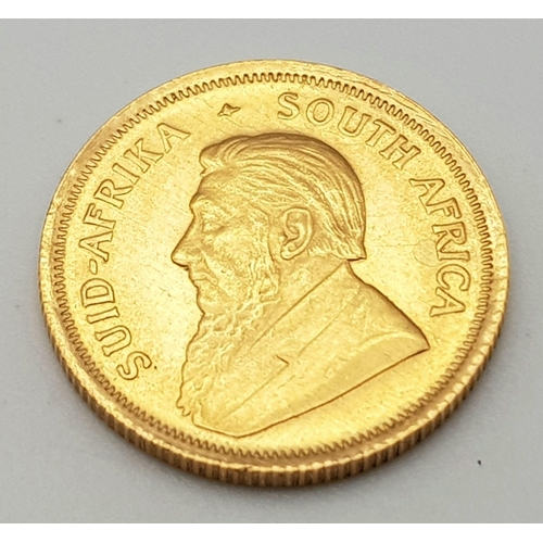 981 - A 1/10 Ounce 22k Gold Krugerrand Coin.