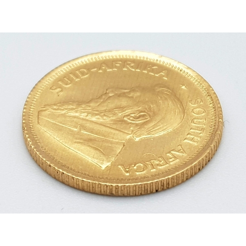 981 - A 1/10 Ounce 22k Gold Krugerrand Coin.