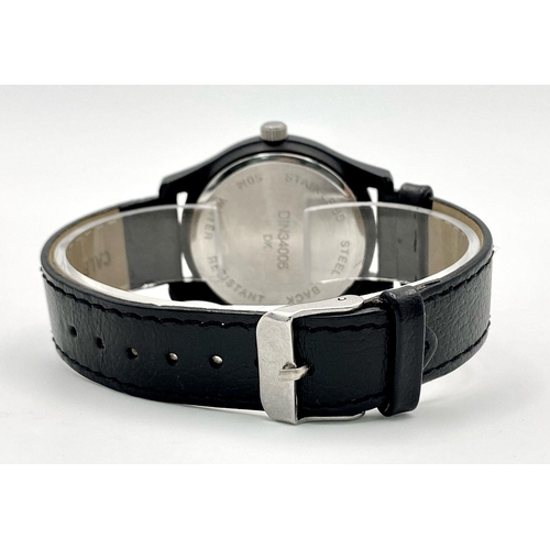 1390 - An Ingersoll Quartz Unisex Watch. Black leather strap. Case - 38mm. White dial with date window. In ... 