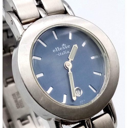 1401 - An Ellesse Itilia Quartz Gents Watch. Stainless steel bracelet and case - 28mm. Blue dial. In workin... 