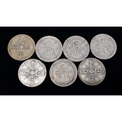 1425 - 23 Pre 1947 Silver Florin Coins. Please see photos for conditions. 254g total weight.