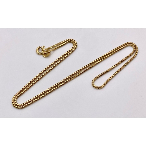 344 - An 18K Yellow Gold Delicate Necklace. 40cm length. 4.3g weight.