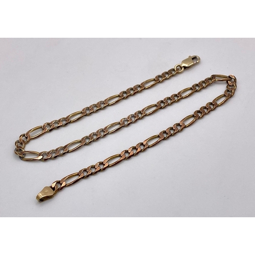 65 - A Vintage 9K Yellow Gold Figaro Link Small Chain. 26cm length. 6.32g weight.