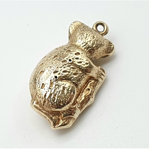 1473 - A 9K Yellow Gold Koala Bear Pendant/Charm. 2cm. 0.81g weight.