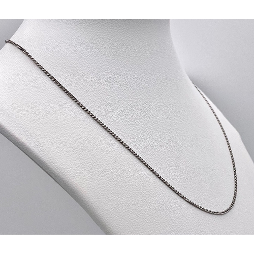 547 - A 9K White Gold Disappearing Necklace. 40cm length. 2.3g weight.