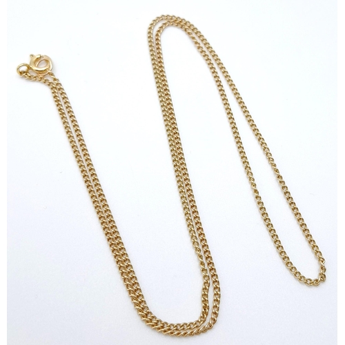 904 - A 9K Yellow Gold Disappearing Necklace. 45cm length. 2.42g weight.